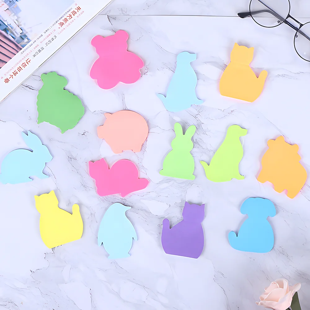 Cartoon Animal Cute Kawaii Sticky Notes Cat Dog Cow Bear Memo Pads Post Notepad Girl Children Fun Stationery Index Tab Bookmarks