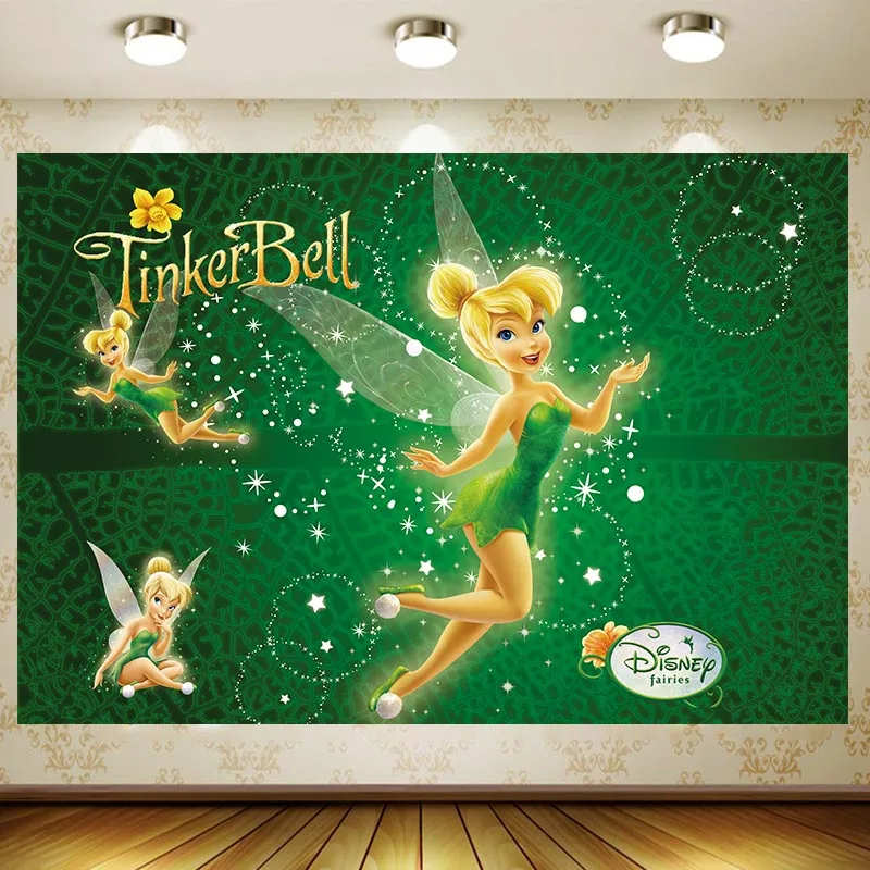 Tinker Bell Birthday Party Decoration Supplies Silvermist Backdrop Girl Banner Cartoon Wall Wed Decor Baby Shower Background