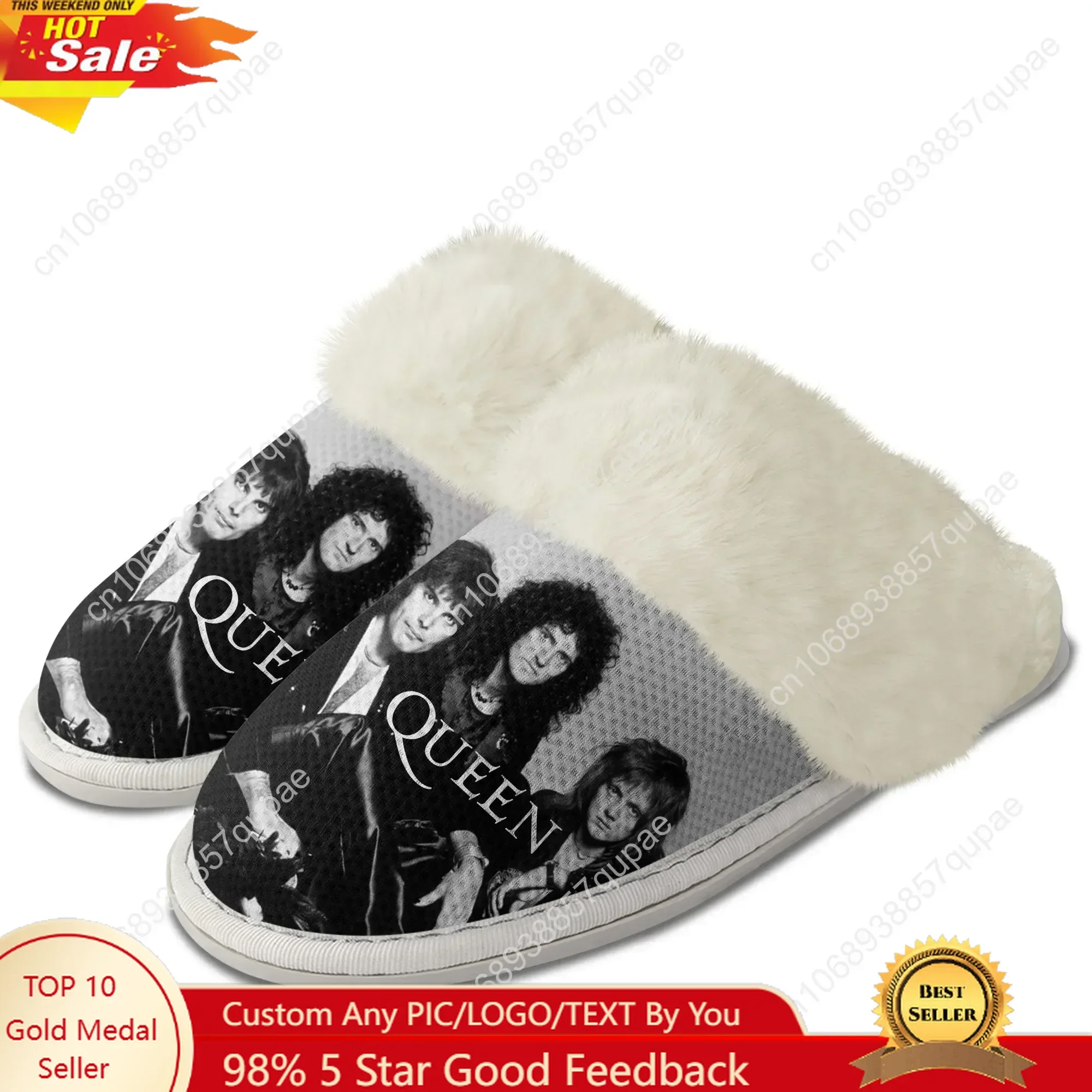 

Queen Rock Band Plush Slippers Keep Warm Shoes Fashion Music Mens Womens Home Cotton Bedroom Customized Lightweight Slipper