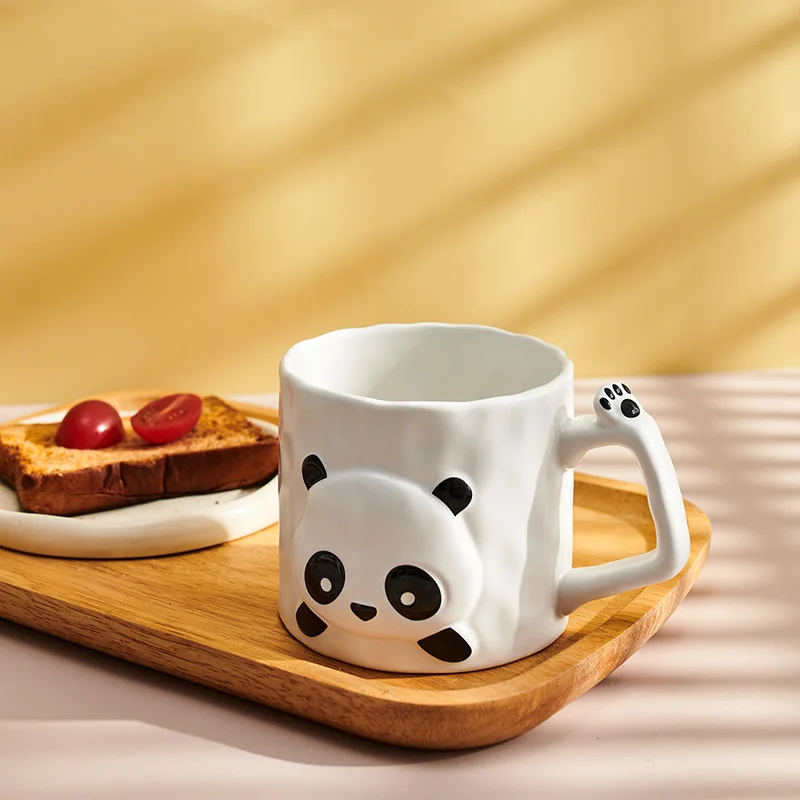 Adorable Cartoon Panda Mug - Ceramic Cup for Students, Perfect Birthday Present for Friends, Nice - looking Breakfast Milk Mug