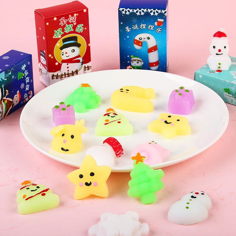 50 Stuks Kerst Blinde Doos Kawaii Squishy Speelgoed Feestartikelen Voor Kinderen Volwassenen Squishies Stress Relief Squeeze Speelgoed Verjaardagscadeau