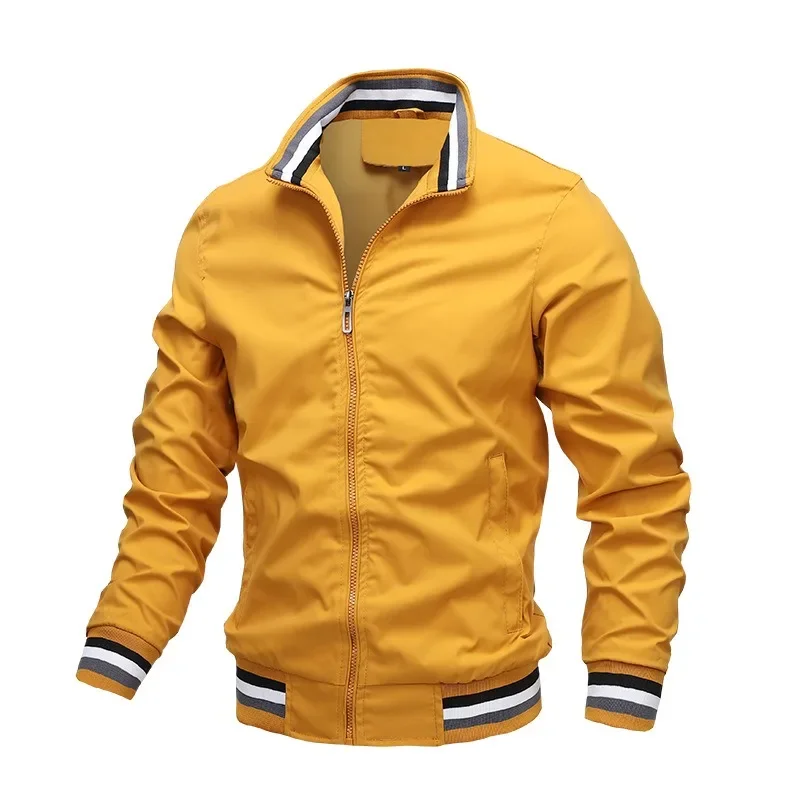 New Men\'s Stand Collar Zipper Jacket Casual Outdoor Waterproof Sweatwear Jogging Bomber Coat Windbreaker Jacket for Men