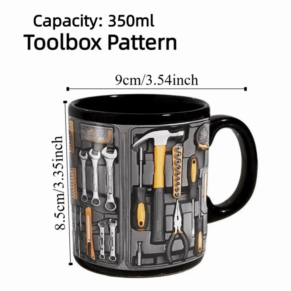 Picture 7: Creative Mechanic Toolbox Pattern Mug Anti Scalding Heat-resistant Ceramic Coffee Cup Novelty 350ml Tea Cup