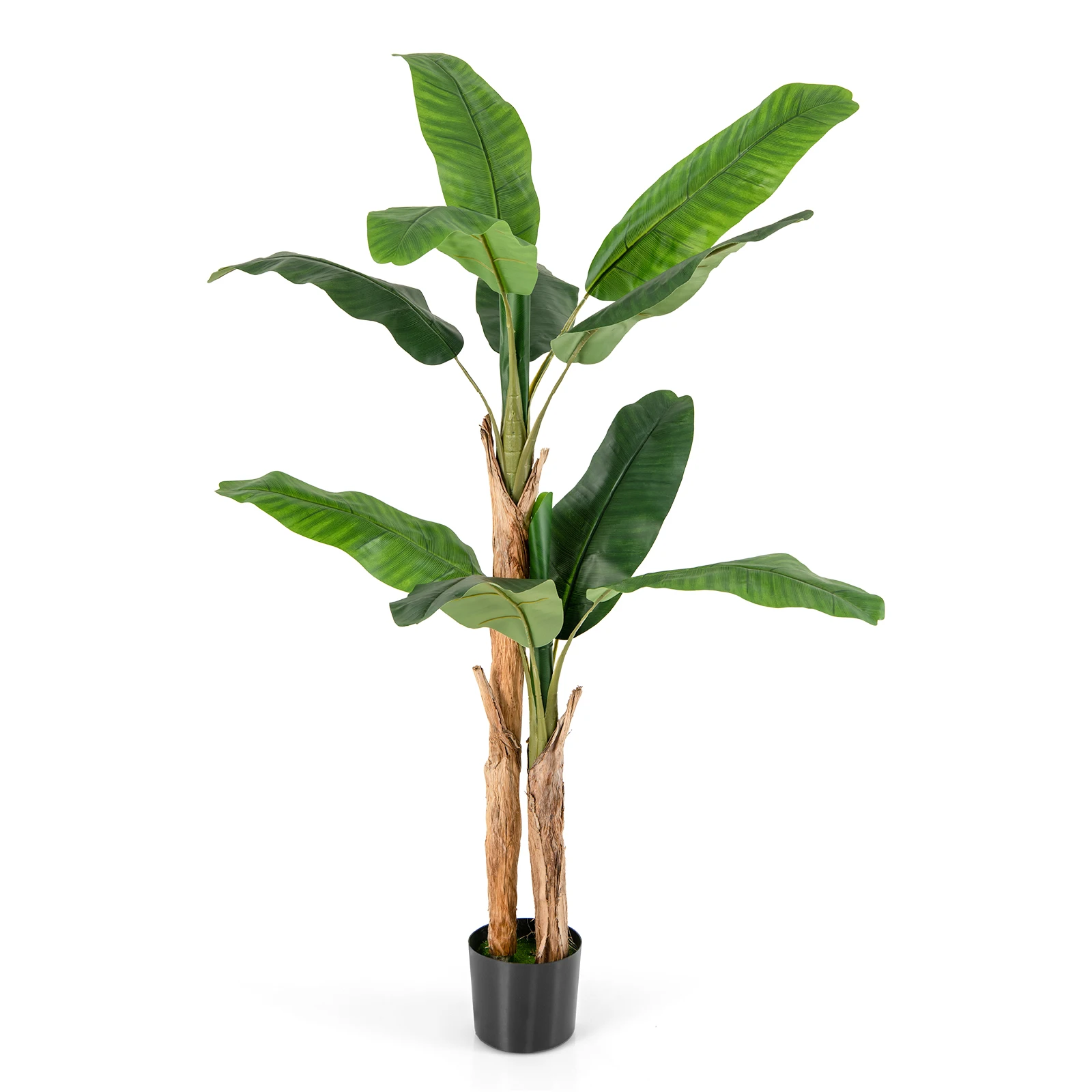 Artificial banana tree, banana plant with 10 leaves & Natural trunk, artificial plant in pot, banana palm artificial tree