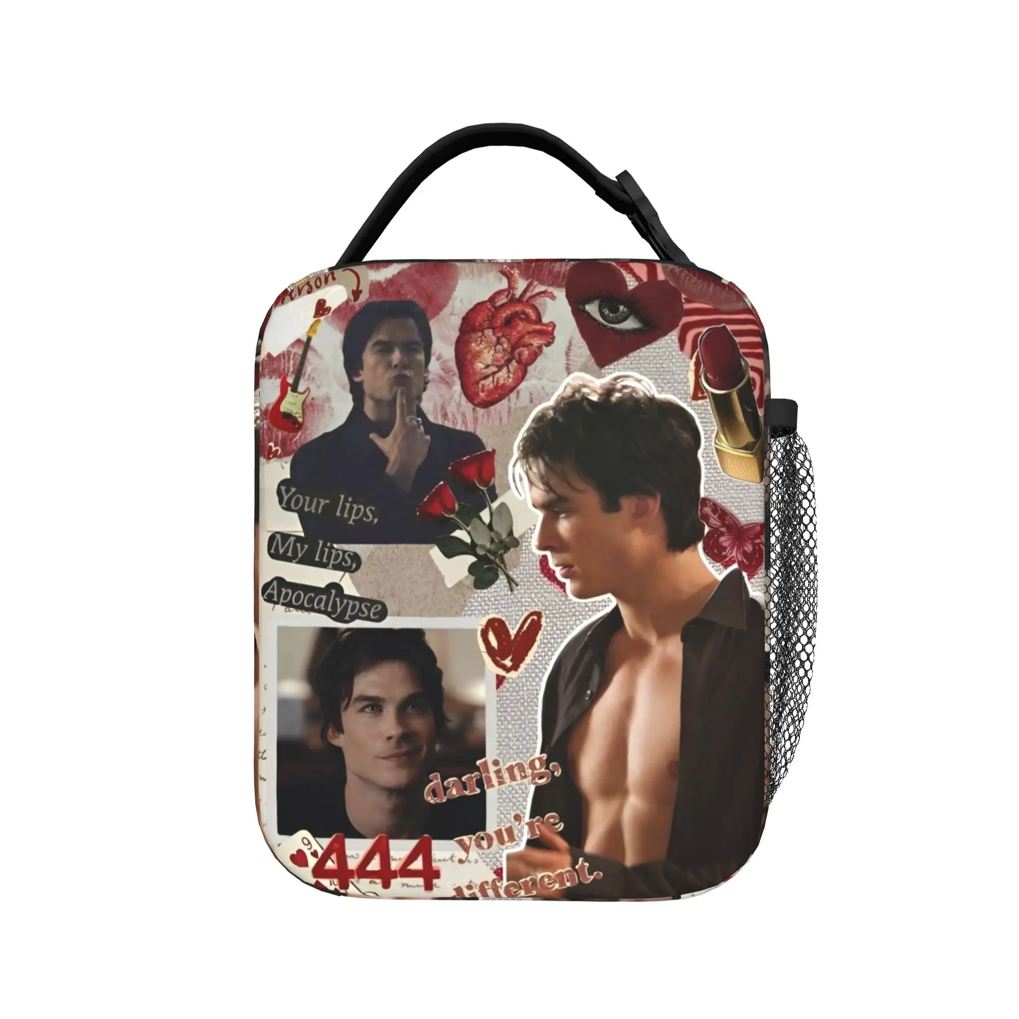 Damon Salvatore Insulated Lunch Bag Thermal Bag Reusable,Meal Container The Vampire Diaries Leakproof Tote Lunch Box Picnic