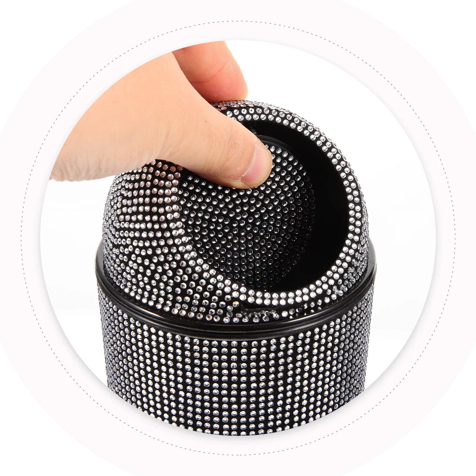 

1Pcs Rhinestone Car Trash Can Stylish Compact Vehicle Garbage Bin For Elegant Interior