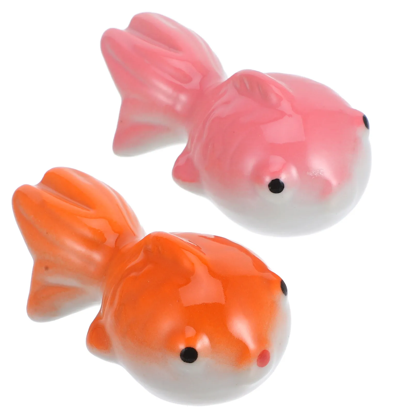 Floating Ceramic Koi Fish Set of 2 for Pond Aquarium Garden Decor Chic Pink Orange Color Lively Visual Appeal Realistic Fish
