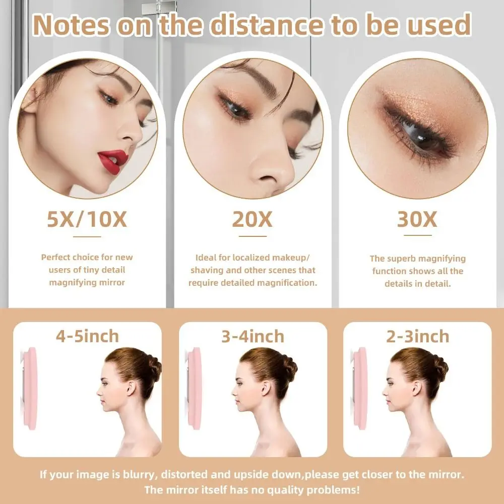 30X Make-up Vergrotende Spiegel 6 inch Ronde Reizen Vergrote Spiegel met 3 Zuignappen Montage Vanity Spiegel Mee-eter Verwijderen