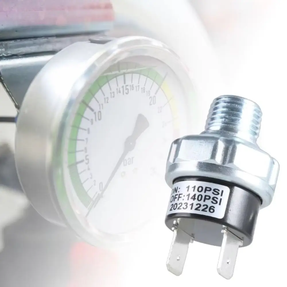 Interruptor de pressão do compressor de ar 70-100/90-120psi 110-140psi 1/4 "npt 12v/24v para controle de interruptor de liga de alumínio do tanque de ar