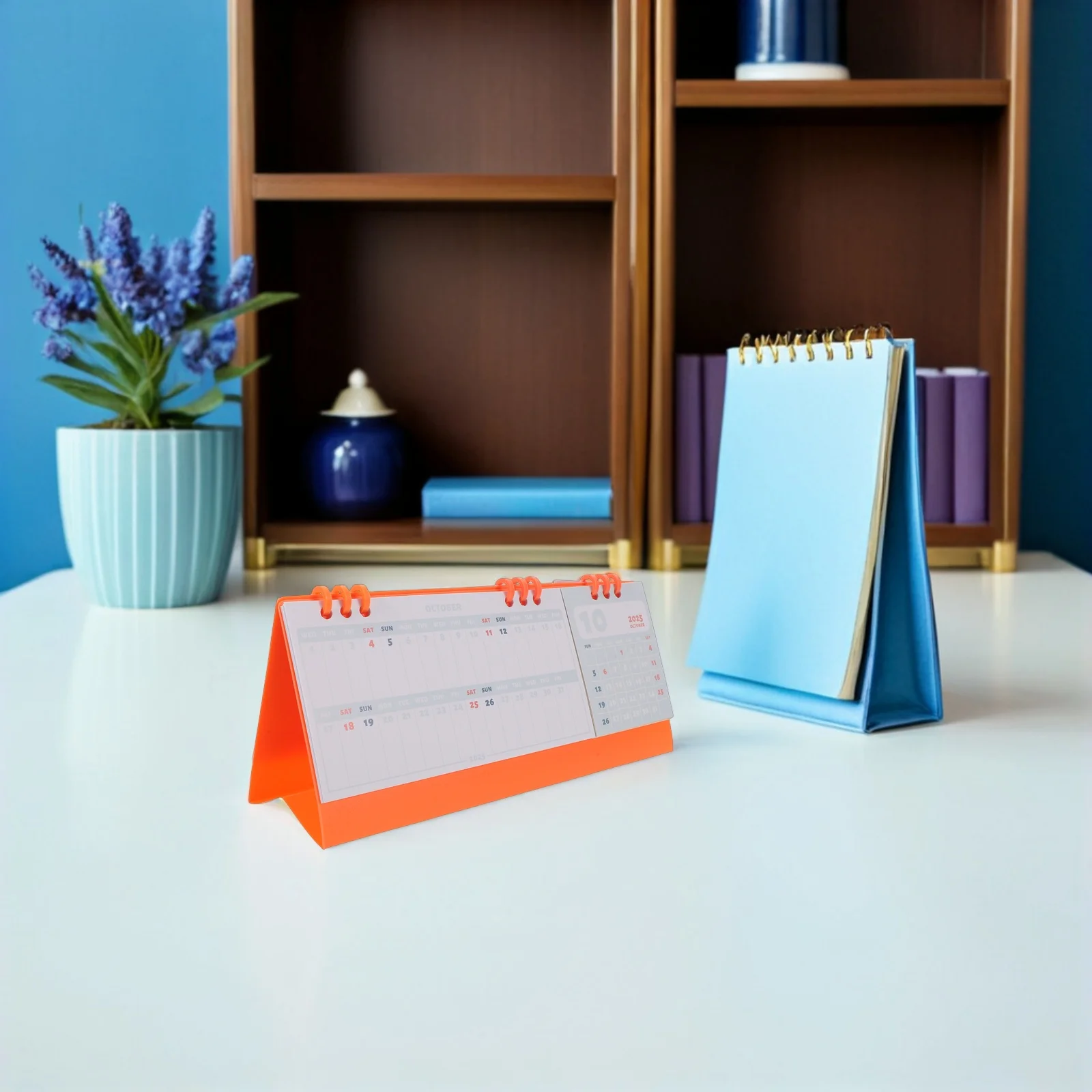 2026 desktop mini espiral encadernado mensal planejador semanal flip organizador de mesa para escritório casa escola professor bloco calendário de mesa