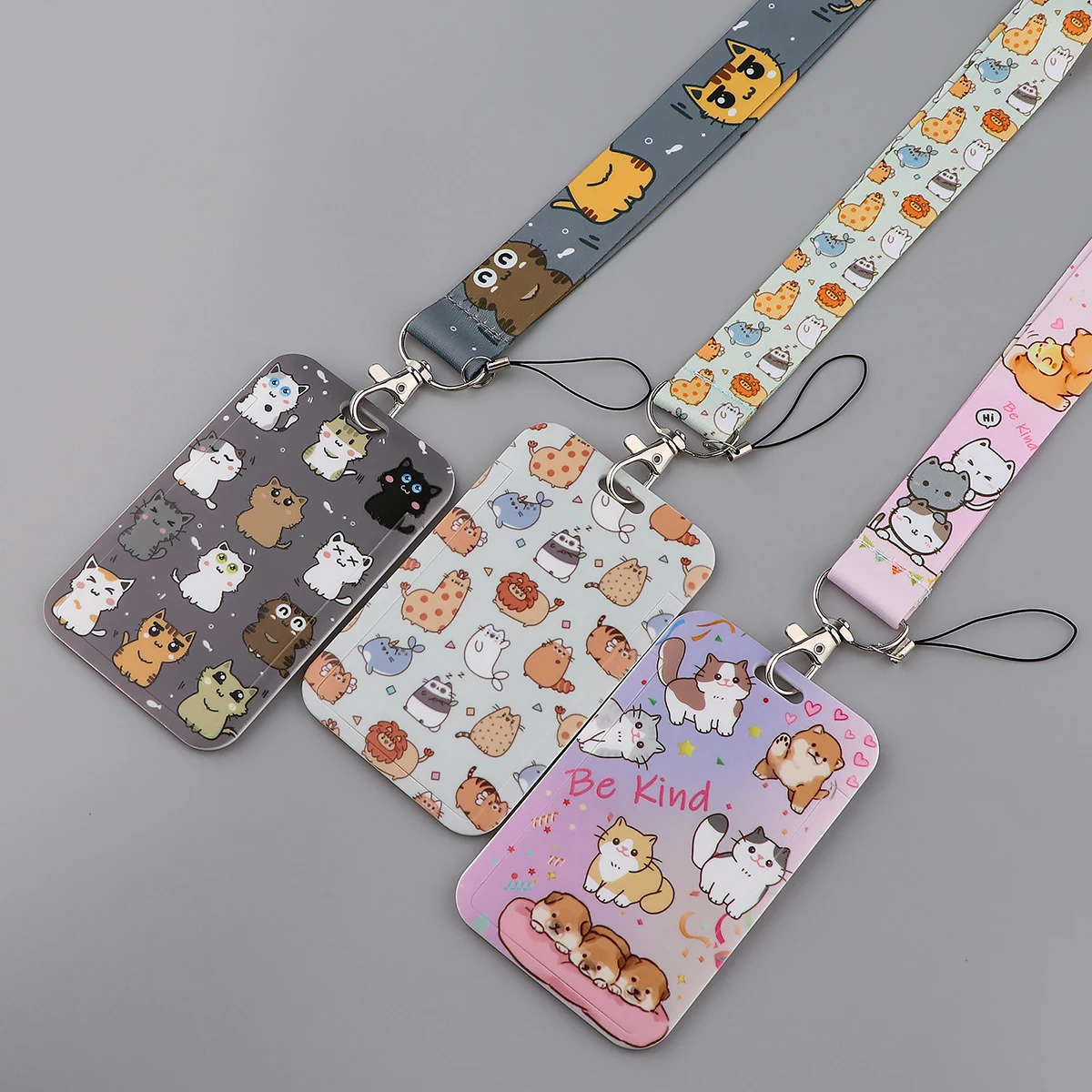 Cartoon Cute Cat Series Neck Strap Lanyards Keychain Badge Holder ID Card Pass Hang Rope Lariat Lanyard for Keyring Accessories