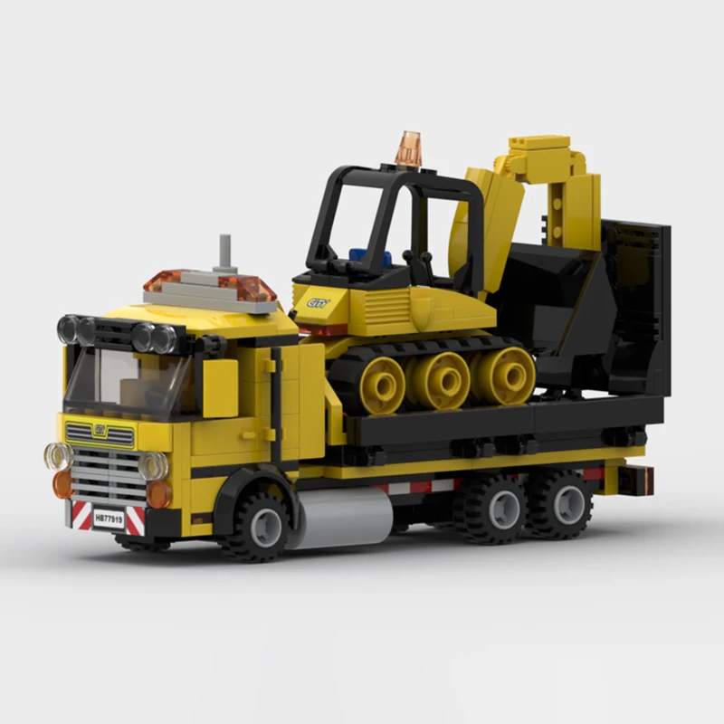 City Vehicle Series Mini Excavator Transport Building Blocks Model Bricks Display Collection Children's Toys Gifts 322PCS