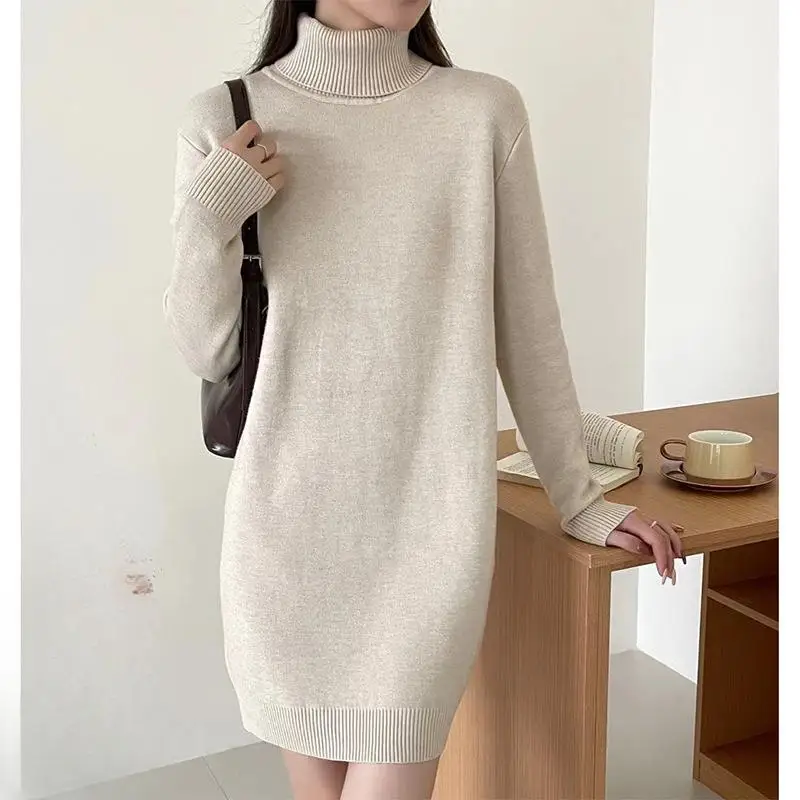 

Knee Length Pullovers Elegant Sweaters Jumpers Women Classy Spliced Bottoming Hippie Button Collar Batwing Pearl Letter Lace-Ups