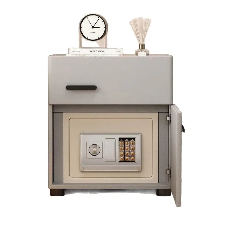 Home smart bedside cabinet safe, integrated modern minimalist multifunctional wireless charging bedroom storage safe