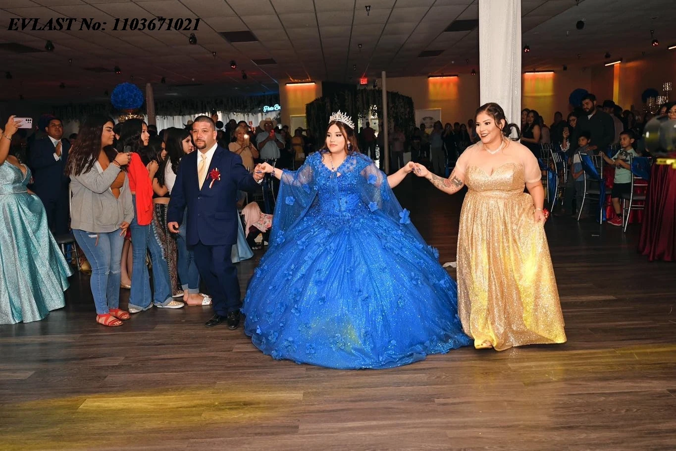 EVLAST индивидуальное королевское синее платье Quinceanera, бальное платье с цветочной кружевной аппликацией, накидка из бисера, корсет Sweet 16, Vestidos De Anos SQ374