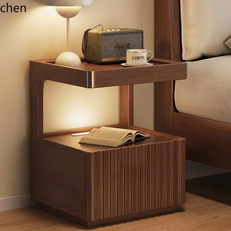 CZ Bedside Cabinet Safe Integrated Bedroom Solid Wood Smart Multifunctional Lockable Wireless Charging Safe