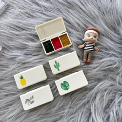 Mini Watercolor Three-celled Empty Box Art Painting Tools Pigment Box Artist Travel Sketching Watercolor Palette Art Supplies