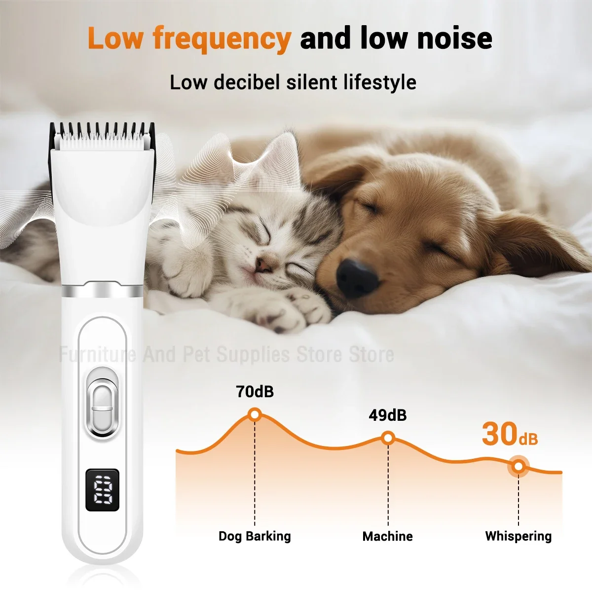 4-in-1 Multi-functional Electric Dog Clippers For Grooming Cordless Dog Shaver Clippers Trimmers Low Noise Pet Grooming Tools