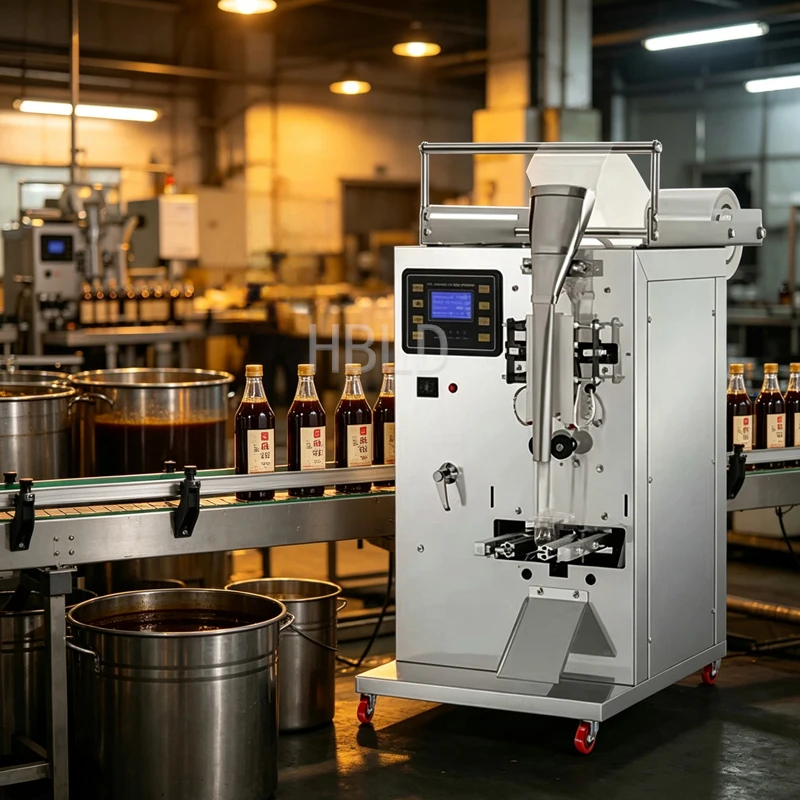 Commercial Fully Automatic Vertical Liquid Sealing Machine for Sauce Packaging | Efficient Food Grade Plastic Bottle Filling Equ