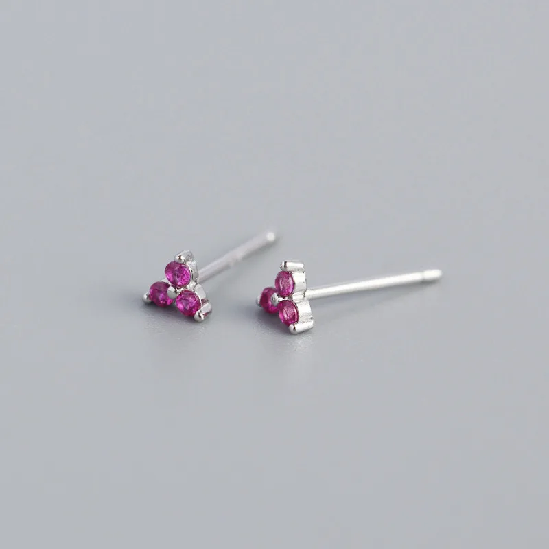 Orecchini a cerchio in argento sterling 925 con ago dolce e romantico serie in argento rosso rosa Orecchini pendenti da donna leggeri e di moda di lusso