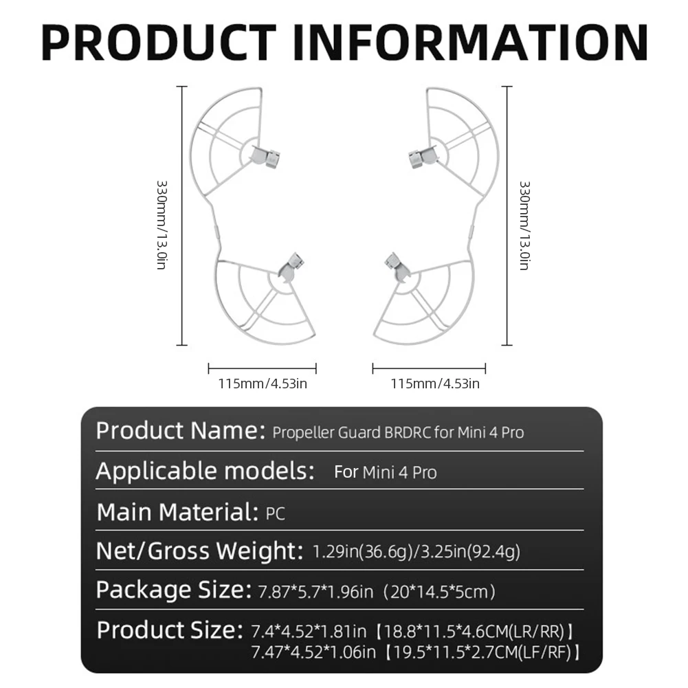 Propeller Guard for DJI Mini 4 Pro Propeller Guard Blade Protective Cover Anti-collision Ring Landing Gear for DJI Mini 4 Pro