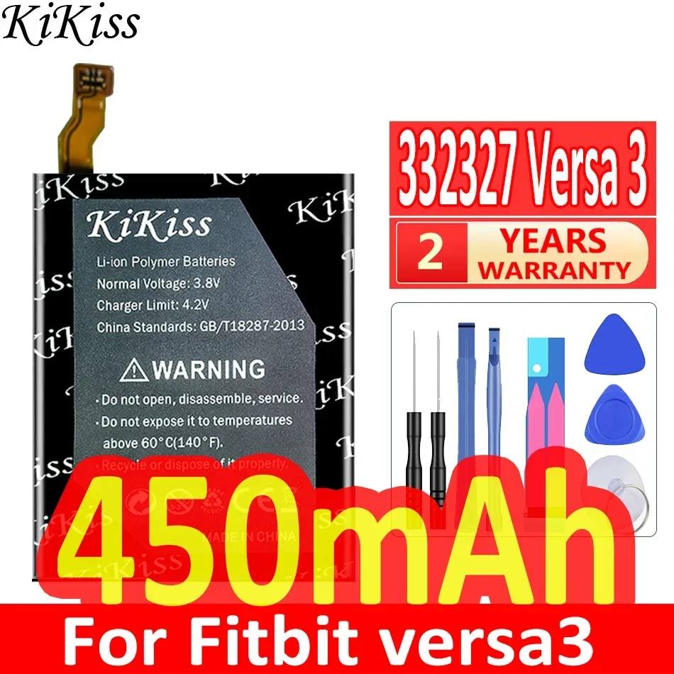 100mAh/450mAh KiKiss Powerful Battery LSSP281324AB For Fitbit versa3 versa 3/For Sense 352325 Surge Charge HR LSSP031420AB