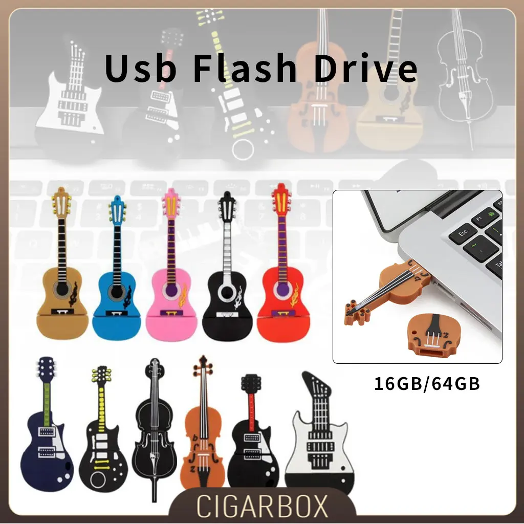 Usb Flash Drive Instruments Memory Flash Stick usb 2.0 Musical Instrument Piano Guitar Violin Bass Ukulele USB 16/64GB