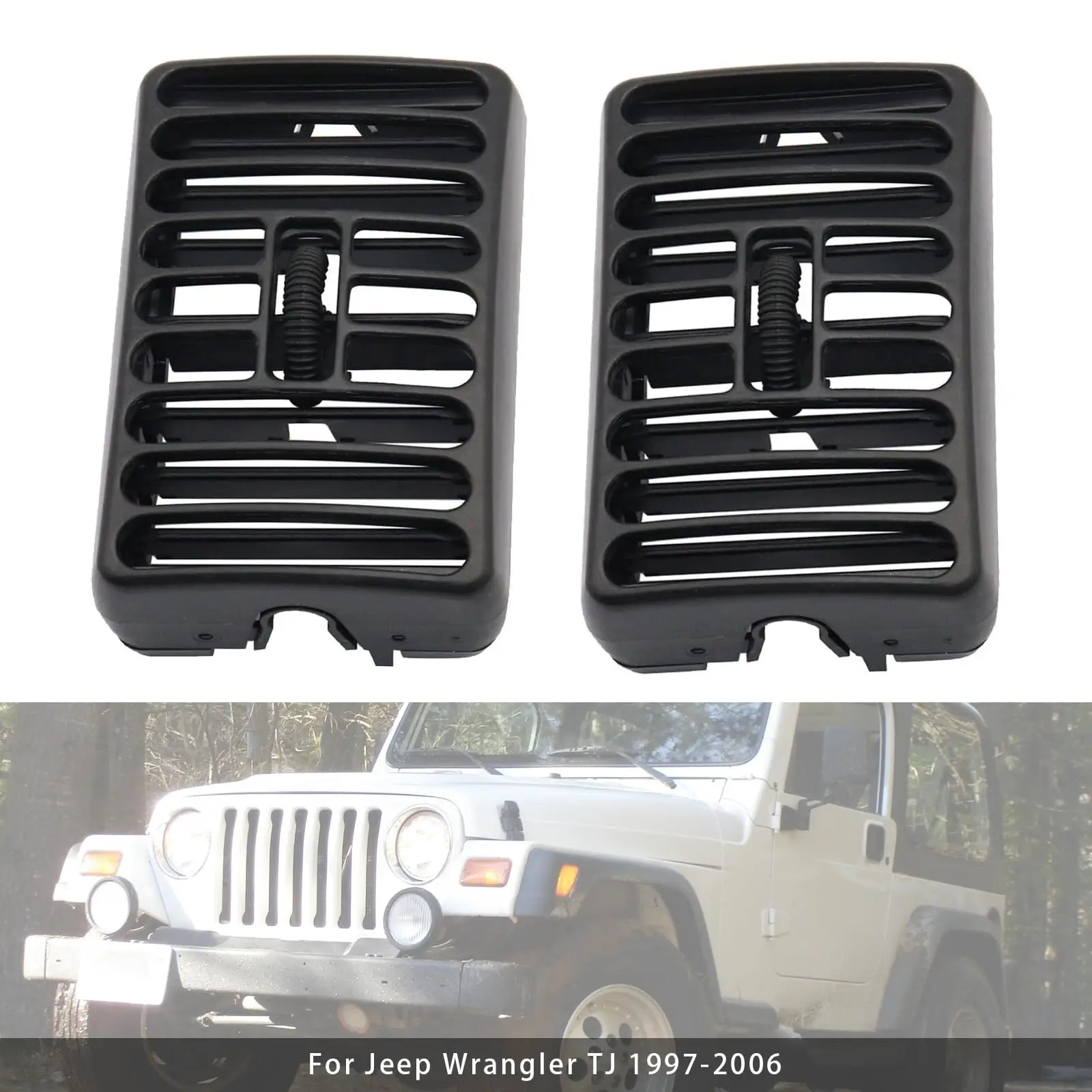 a pair Dash Side A/C Air Vent Outlet Grille Panel Cover For Jeep Cherokee Wrangler TJ Left Right 5DP54TAZ 5DP55TAZ