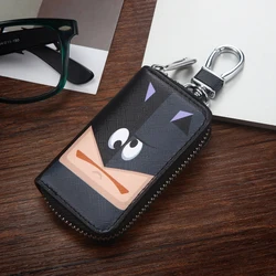 Cute Cartoon Key Bag Men Women PU Leather Key Holder for Car Metal Key Chain Creative Mini Zip Coin Purse Car Key Case Cover