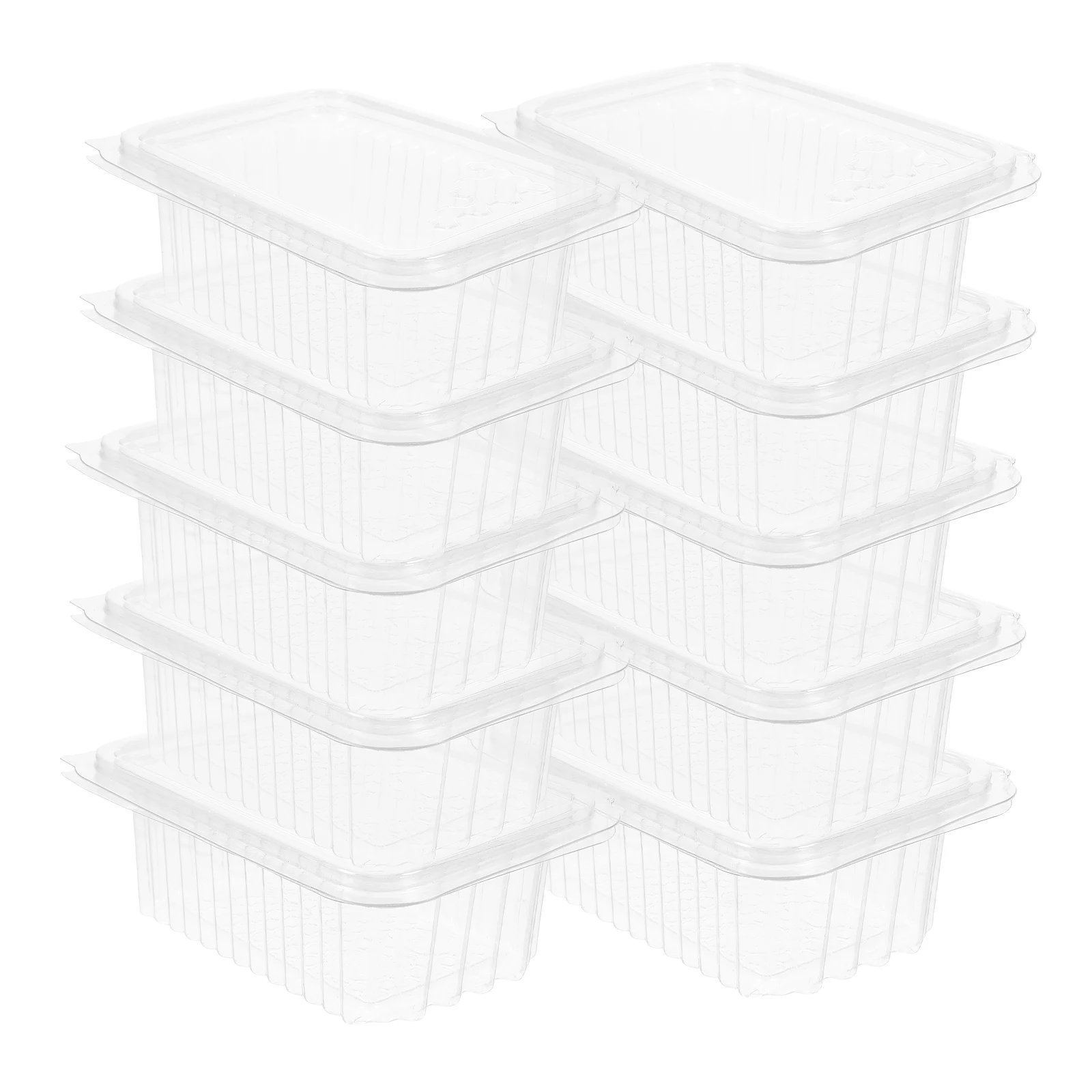 

10 Pcs Honeycomb Box Keeper with Lid Clear Appliance Container Transparent Fridge Organizer