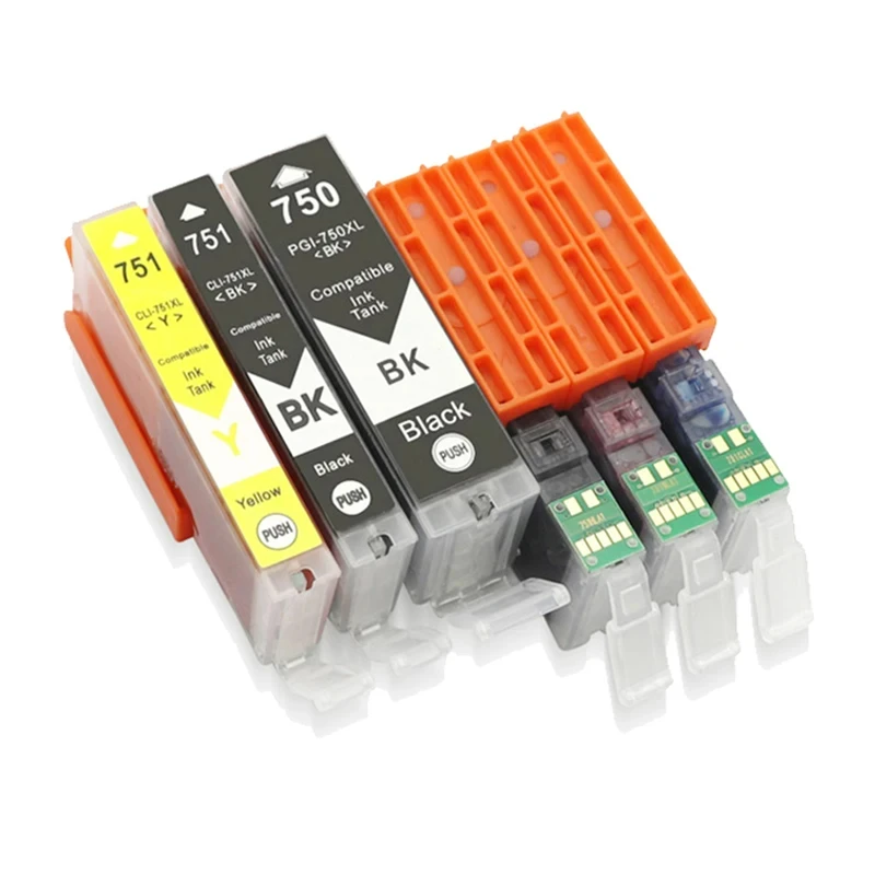 6pcs compatible ink Cartridge PGI750 CLI 751 for Canon MG6370 MG7170 MG7570 IP8770 MG6770 MG6670 Printer PGI-750 CLI-751