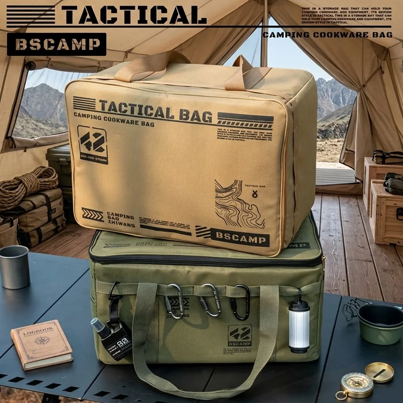 30-42L Camping Storage Bag, Waterproof Foldable Insulated Organizer Box for Picnic Cookware Tableware Hiking Travel Outdoor Gear
