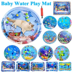 Inflatable Water Sensory Play Mat for Toddlers Crawling Water Sensory Pad PVC Baby Activities Water Play Mat Dog Cat Playing Mat