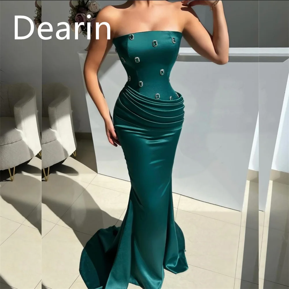 

Customized Evening Dress Prom Gown Party Occasion Women YPMWZX Strapless Sheath Floor Length Skirts Vertically Bespoke