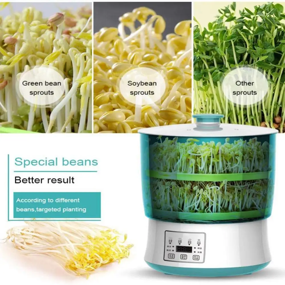 2/3 Layers Intelligent Pot Culture Growing Sprinkler Machine Automatic Thermostat Green Seeds Growing Bean Sprouts Machine Grow