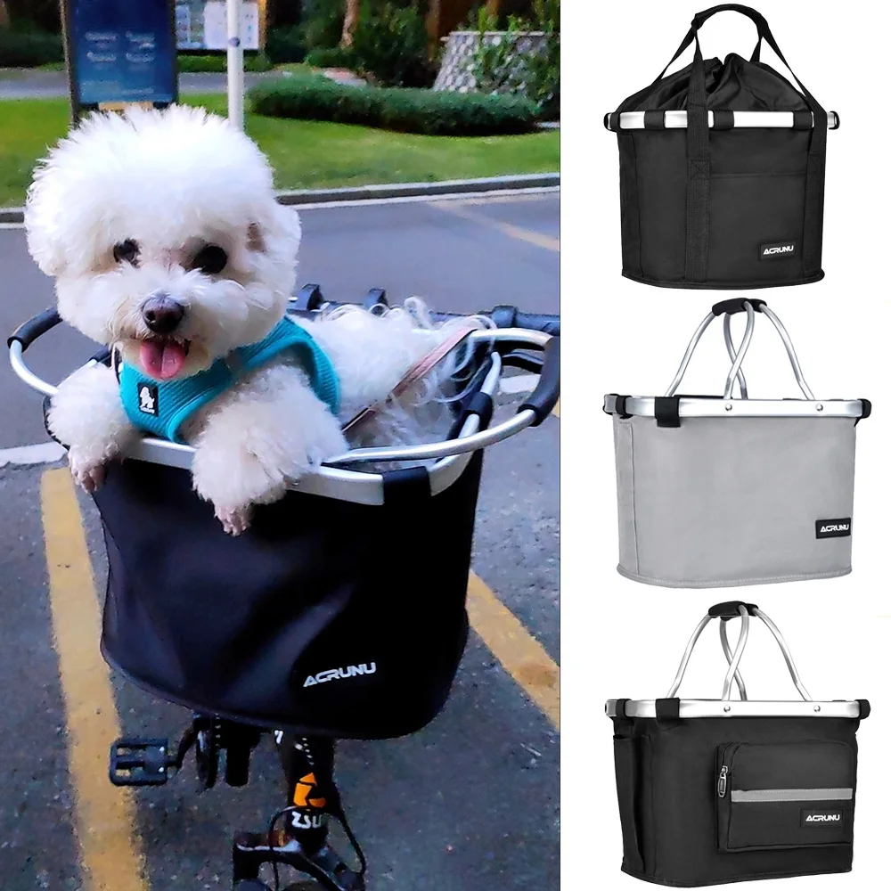 Movable Bicycle Front Pet Carrier Waterproof Reflective Multifunctional Basket Bag Portable Outdoor Bag for Small Dogs Cats - view 3