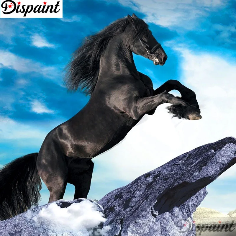 

Dispaint Full Square/Round Drill 5D DIY Diamond Painting "Animal horse" Embroidery Cross Stitch 3D Home Decor A10943