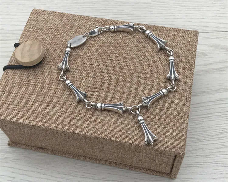 S925 Sterling Silver Bracelet Women's Simple and Personalized Fashion Retro Thai Silver Swallow Festival Bracelet Temperament Co