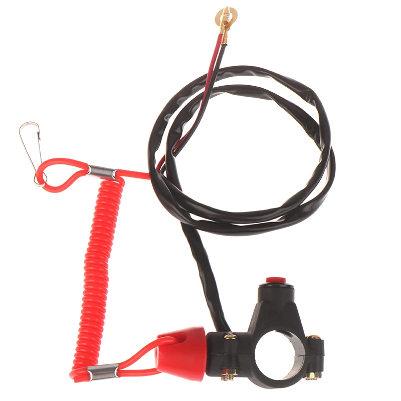 ATV Motorcycle Boat Tether Lanyard Emergency Kill Stop Engine Switch Push Button Universal Safety Control Accessory