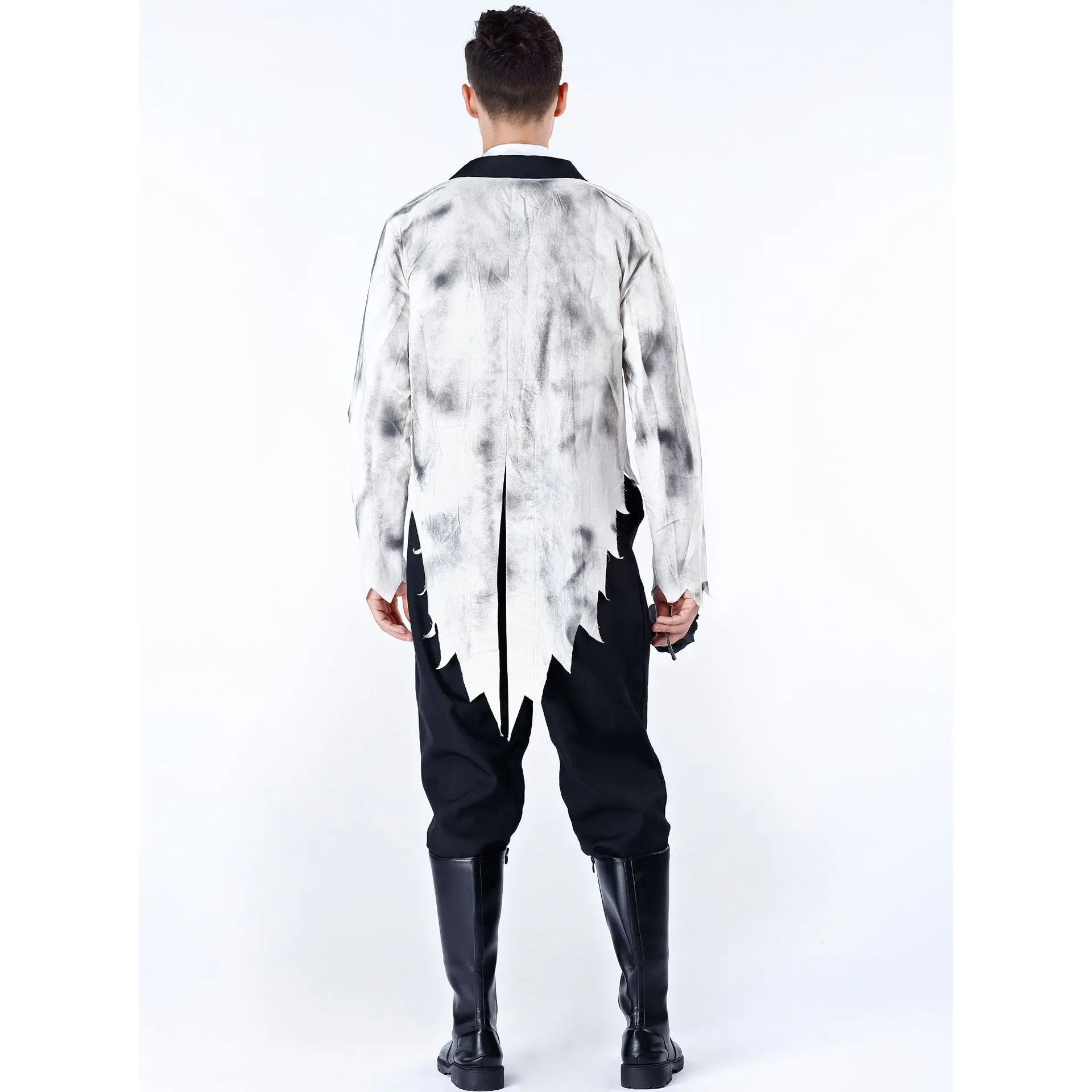 Graues Geisterbraut- und Bräutigam-Kostüm, Cosplay-Paar-Kostüm, Halloween-Vampirkostüme, Karnevalsparty, Erwachsenen-Outfits für Männer und Frauen. – Detail 10