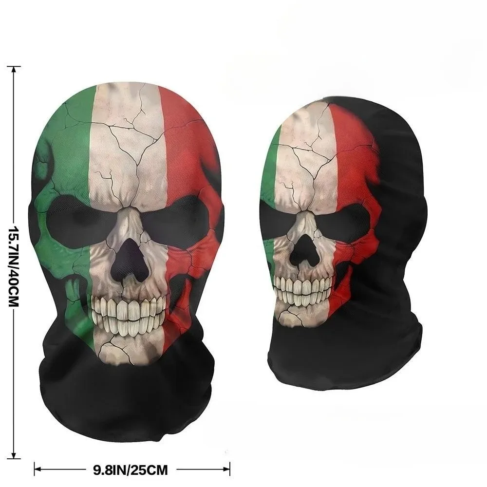 1‑Piece 3D Printed Elastic Mesh Full‑Face Balaclava Mask, for Outdoor Riding & Holiday Disguise