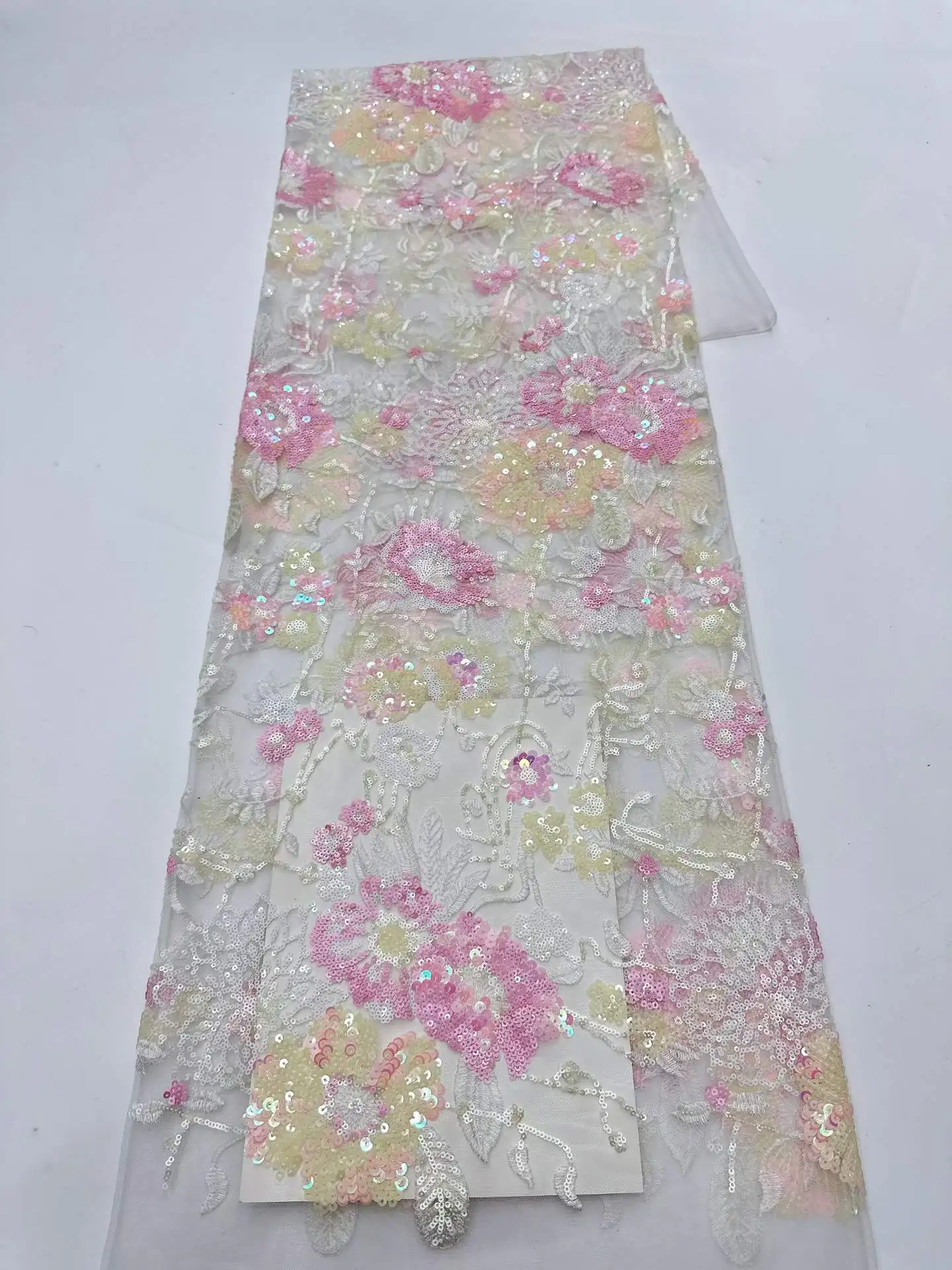 

Nigerian Luxury Sequins Net Lace Fabric 2026 High Quality African Tulle Lace Fabric French For Women Wedding Party Dress Sewing