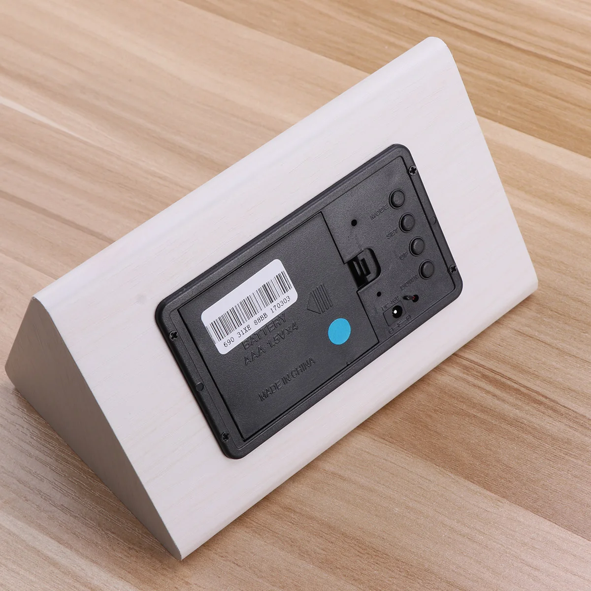 

Luminous Digital Clock Time Temperature Wood Alarm Adjustable Brightness LED Desk Simple Design Compact
