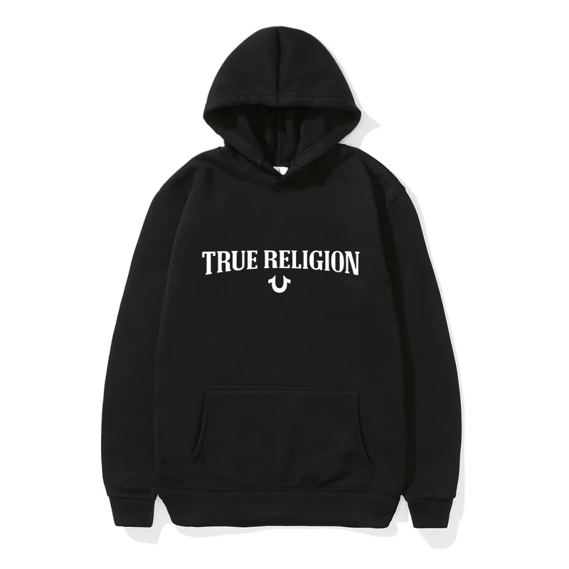 

True Religion Letter Printing Streetwear Winter Fleece Hoodie For Men's /Women‘s Pullover Harajuku Casual Fashion Oversized Tops