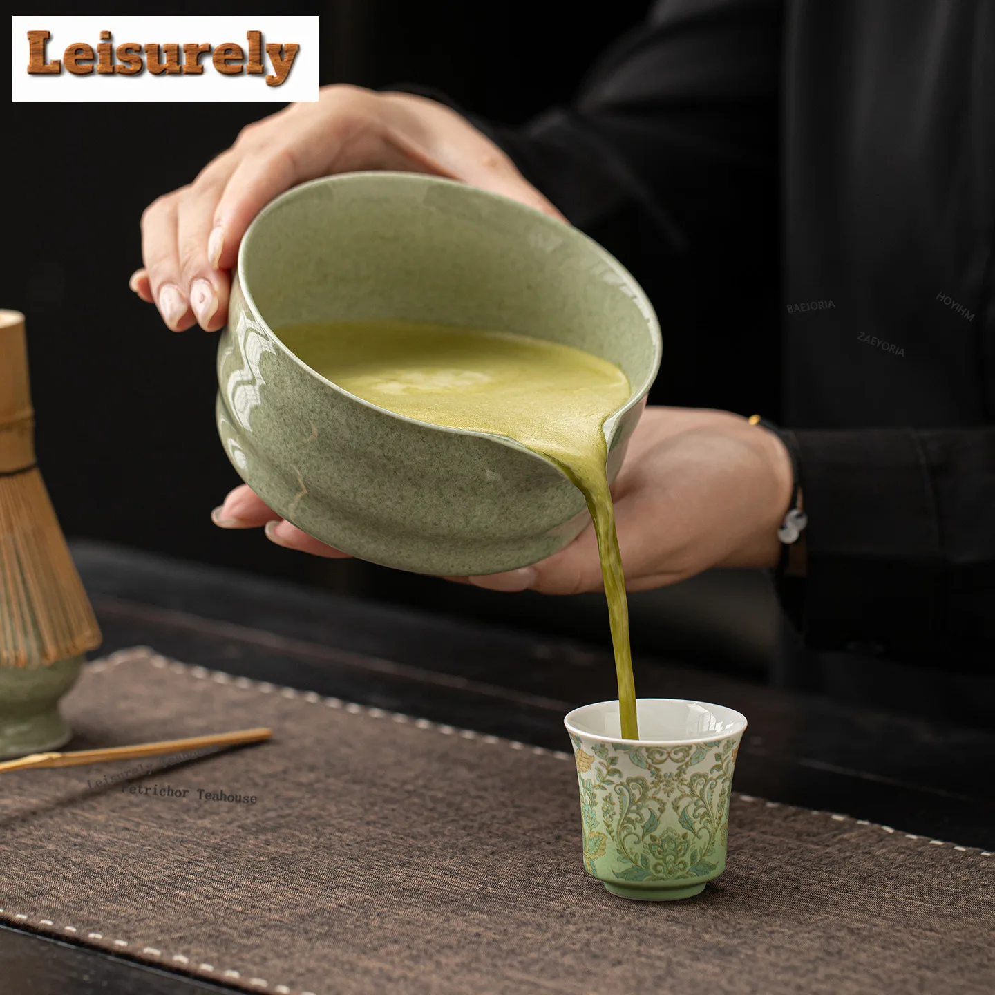 HOYIHM Pitted Threads Tea Set Complete Set Matcha Beater Japanese Matcha Set Kit Tea Maker Tea Ceremonial For Beverage Shop