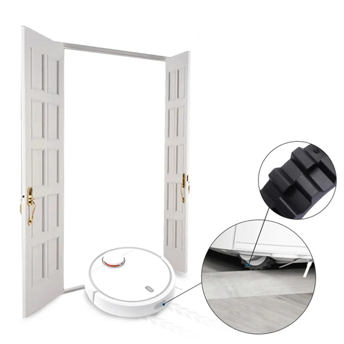 ผิวยางล้อ4ชิ้นสำหรับ Xiaomi Mijia 1C/2C/ชุด S5 3C/T6/หุ่นยนต์ดูดฝุ่น T7ล้ออะไหล่ทดแทนกันลื่น