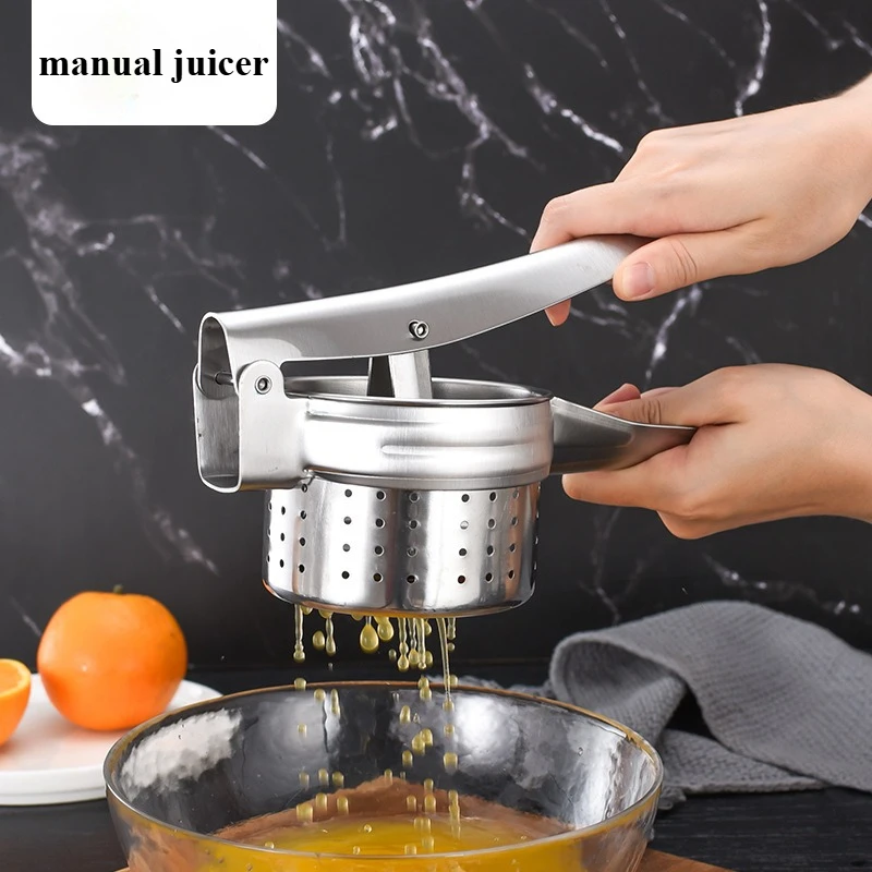 Manual Juicer Stainless Steel Kitchen Tool For Fresh Juice Extraction From Fruits And Vegetables Simple And Quick Operation