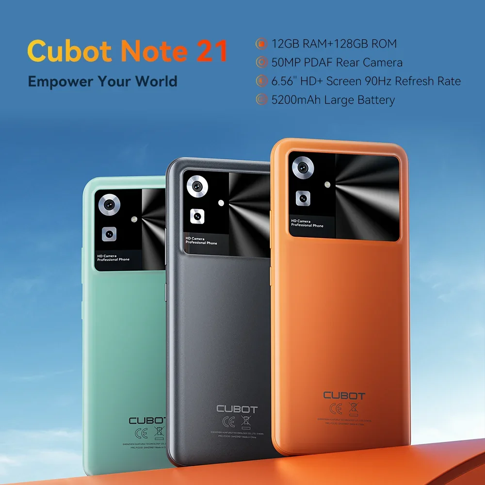 cubot cubot note 21 smartphone 12gb mais 128gb 656 hd mais tela taxa de atualizacao 90hz 5200mah 50mp camera traseira telefone movel inteligente estreia mundial 01