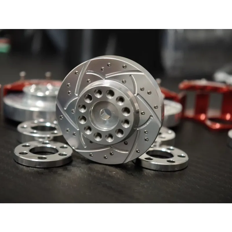 7075 Aluminum Alloy Brake Caliper Brake Discs for KM RAM1500 TANK 300 F150 RC Crawlers Compatible with 2.2