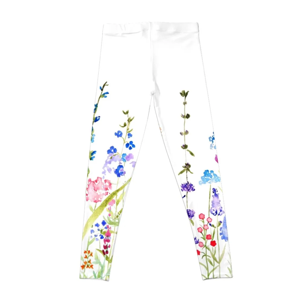 colorful wild flower field Leggings trousers workout shorts Women's pants Leginsy push up Womens Leggings